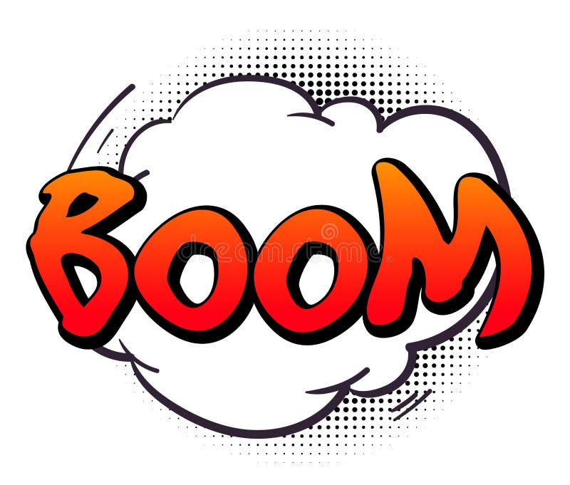 Boom Comic Cloud. Funny Sound Expression in Retro Style Stock Vector