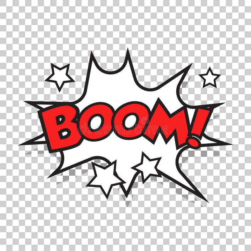 Boom Comic Sound Effects. Sound Bubble Speech with Word and Comic Cartoon Expression Sounds