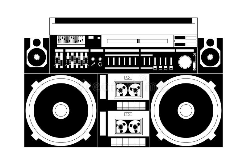 Boombox de vieille école illustration stock Boombox de vieille école illustration stock