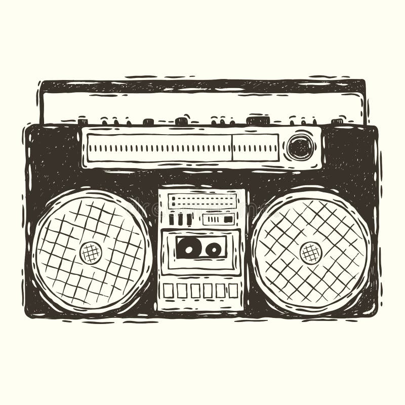Boombox stock vector. Illustration of sound, technology 88559272