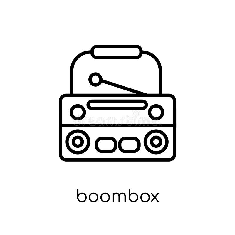 Boombox Symbol I Tecknad Filmstil Vektor Illustrationer Illustration