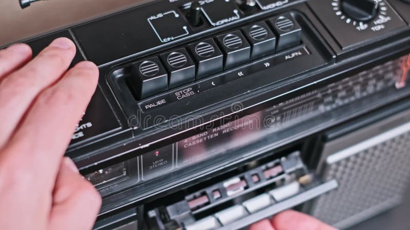 Boombox vintage éjecter et jouer boutons banque de vidéos