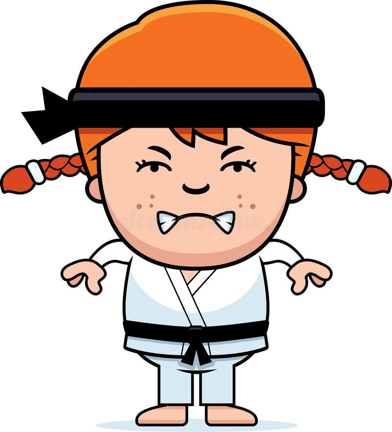 A cartoon illustration of a karate kid looking angry. A cartoon illustration of a karate kid looking angry.