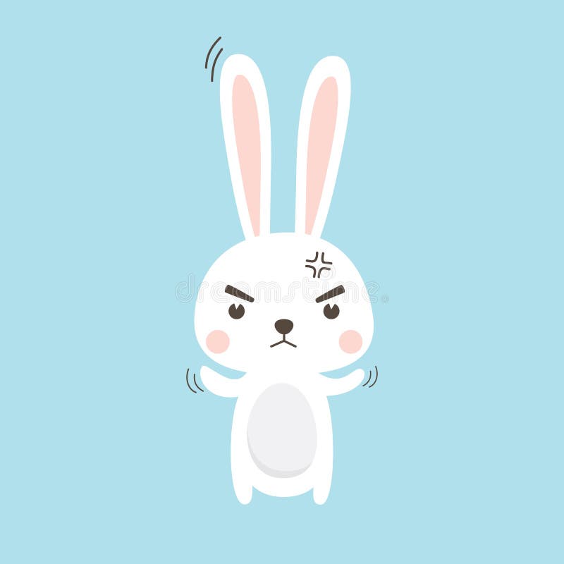 Boos konijn Het karakter van het de illustratiebeeldverhaal van Pasen Bunny Vector vector illustratie Boos konijn Het karakter van het de illustratiebeeldverhaal van Pasen Bunny Vector vector illustratie