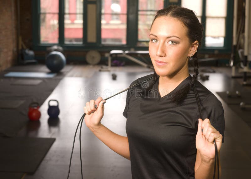 Attractive Brunette Woman Fitness Boot Camp