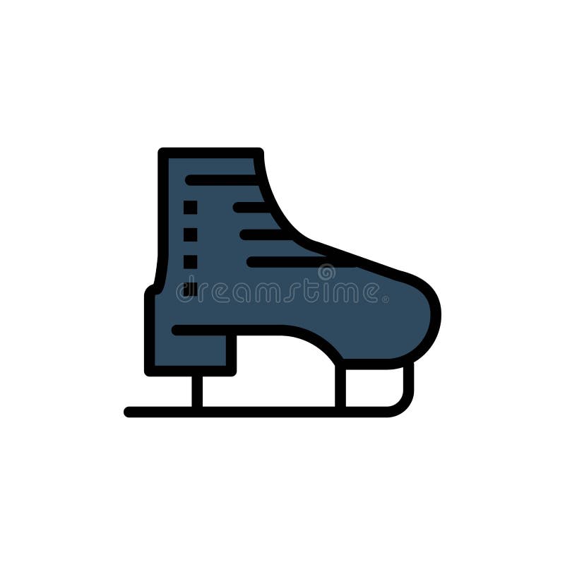 Boot, Ice, Skate, Skates, Skating Flat Color Icon. Vector Icon Banner