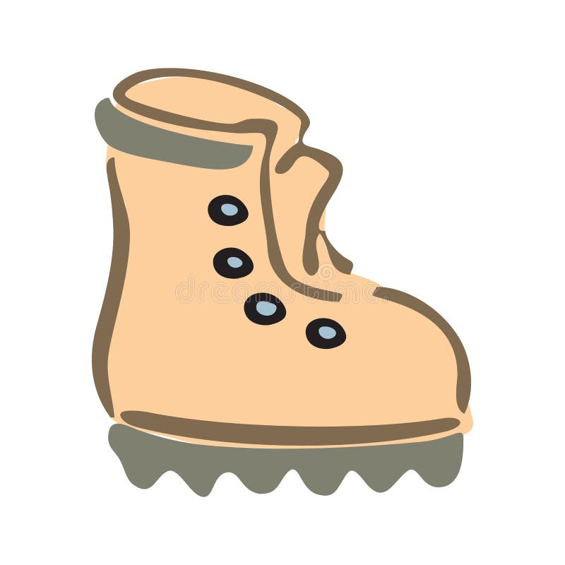 Boot Isolated Vector Icon, High Shoe Icon, Working Boot Icon, Men Shoe ...