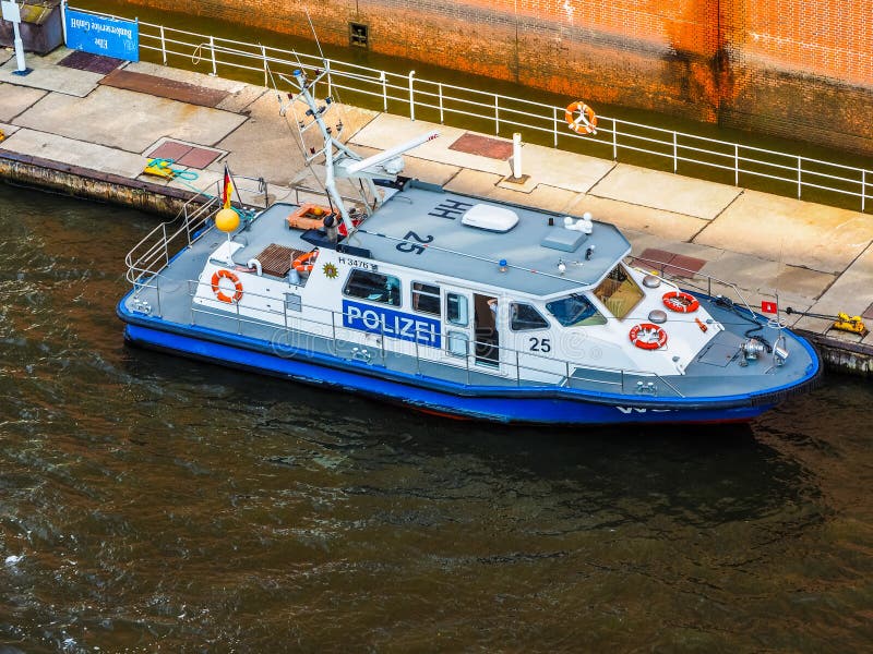 Boot Polizei (Polizei) in Hamburghdr Redaktionelles Stockfotografie