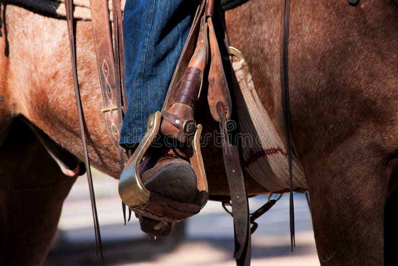 Boot in Stirrup stock photography