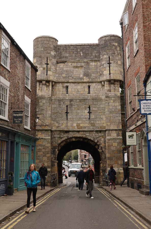 Bootham Bar York am kalten Herbsttag stockfotos