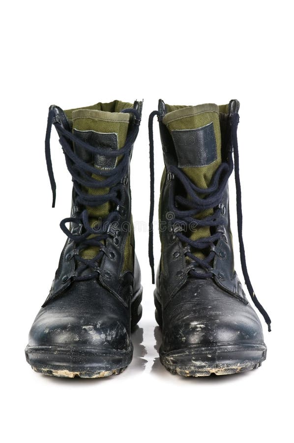 Old Worn Soldiers Work Boots Stock Image - Image of rough, shoe: 15088709