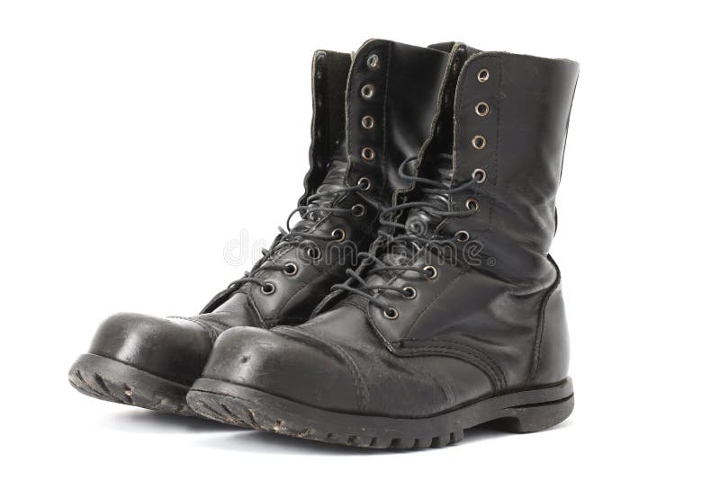 A pair of steelcap leather boots