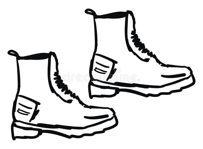 Boots Drawing, Illustration, Vector Stock Illustration - Illustration ...