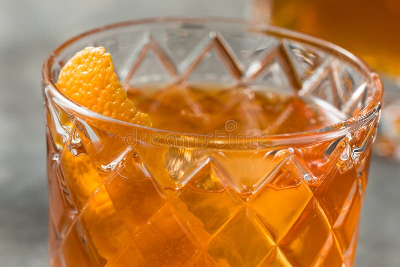 Boozy Cold Bourbon Old Fashioned Cocktail Stock Photo Image of