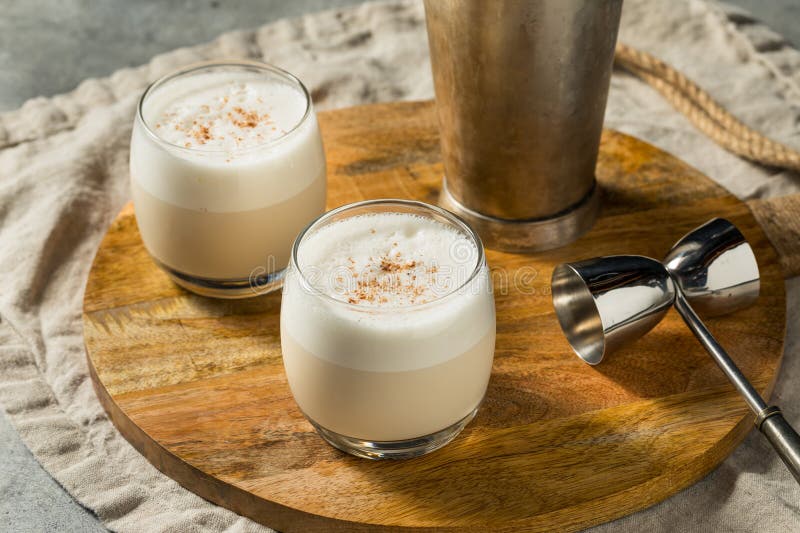 Boozy Cold Brandy Milk Punch Cocktail Stock Image Image of winter