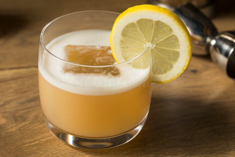 Boozy Refreshing Egg White Whiskey Sour Stock Photo Image of organic