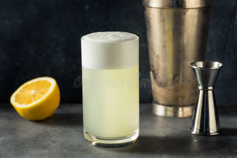 Boozy Refreshing Lemon Gin Fizz royalty free stock photography