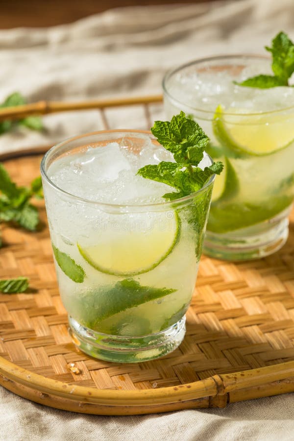 Boozy Refreshing Rum Mint Mojito Cocktail Stock Image Image of black