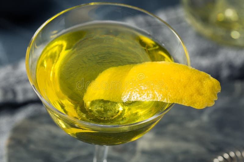 Boozy Refreshing Yellow Chartreuse Alaska Cocktail Stock Photo Image