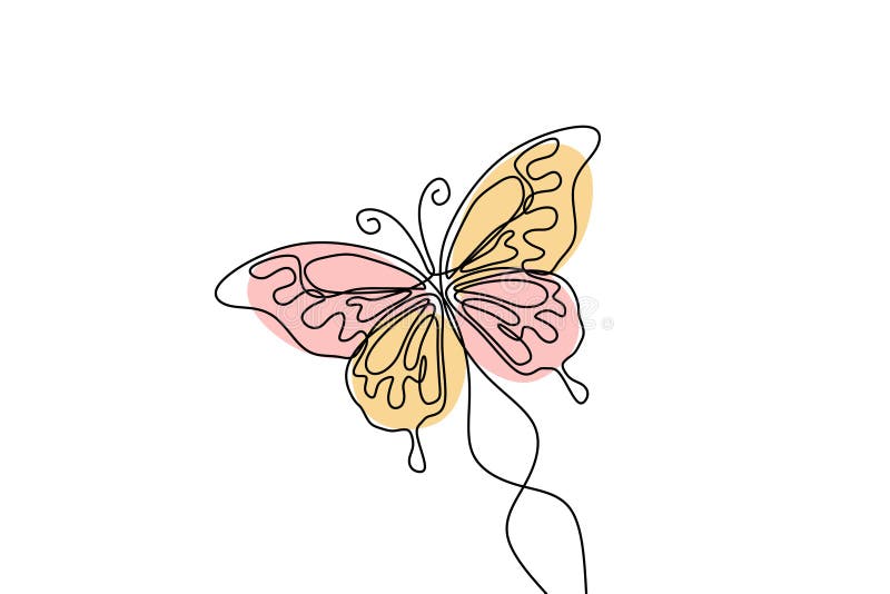 Borboleta com testes padr?es a l?pis cont?nuo elemento das asas no um do desenho isolado no fundo branco para o logotipo ou decor ilustração do vetor Borboleta com testes padr?es a l?pis cont?nuo elemento das asas no um do desenho isolado no fundo branco para o logotipo ou decor ilustração do vetor