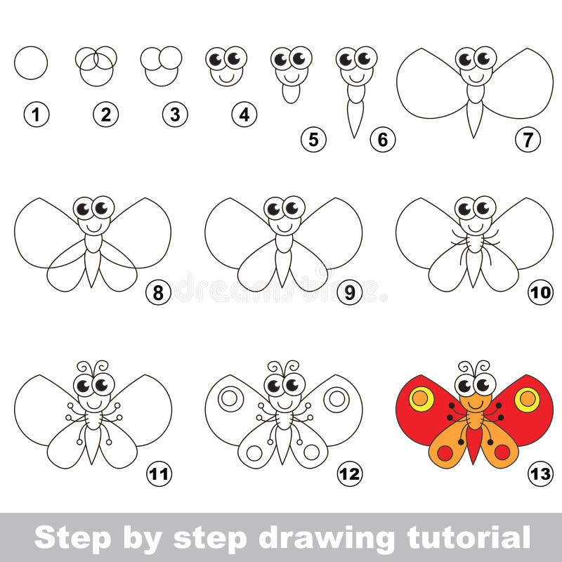 Tutorial de desenho. A lesma . imagem vetorial de Anna_Mikhailova