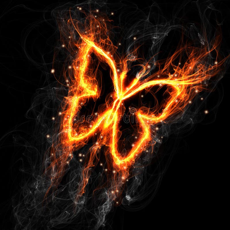 Borboleta feericamente do incêndio ilustração stock Borboleta feericamente do incêndio ilustração stock