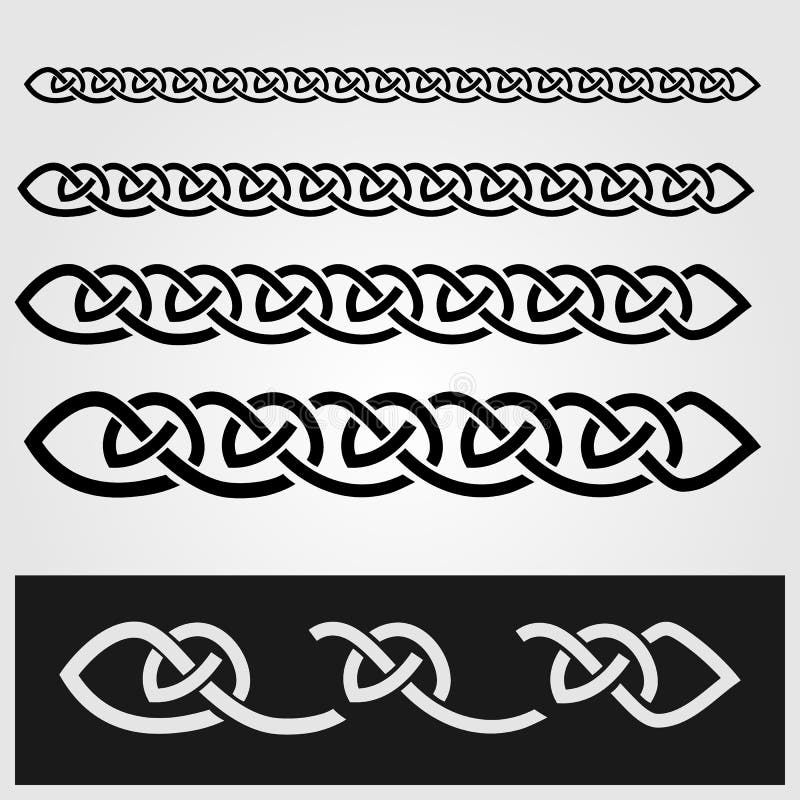 Borda em estilo celta isolada sobre fundo branco. Ilustração vetorial ilustração stock