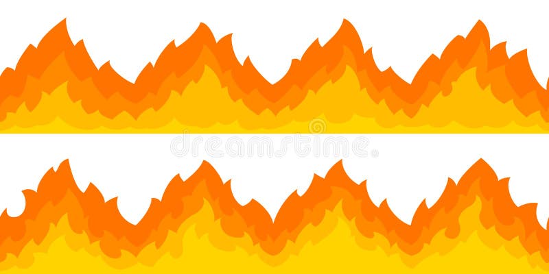 Desenho animado, chamas ardentes, chamas, incêndios, incêndios, sem  costura, fogo, flamejante, bordas, definido