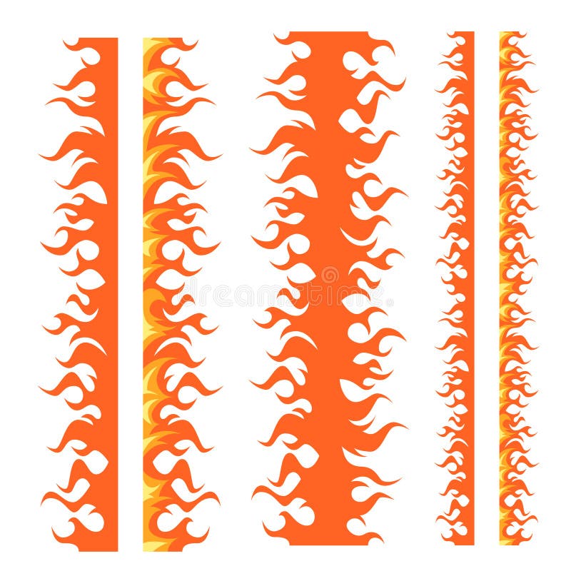 Bordas Da Chama De Fogo De Desenho Animado. Ilustração do Vetor -  Ilustração de calor, churrasco: 227398256