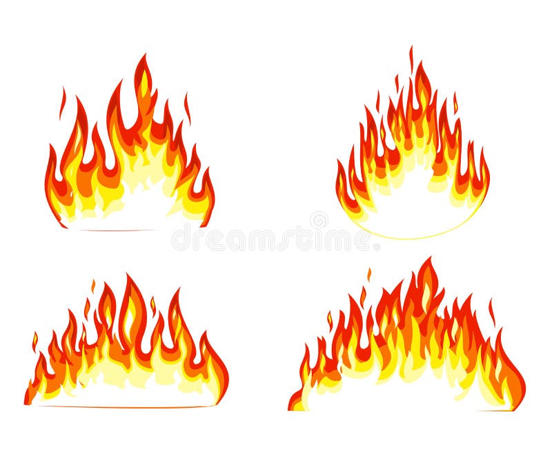Vetor · fogo · ícones · chamas · conjunto · diferente - ilustração de vetor  © morys (#8494704)