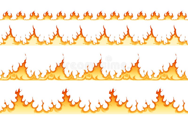 fogo fronteiras em branco. desenho animado chama bandeira fronteira  elemento, laranja queimar limite 21890371 Vetor no Vecteezy