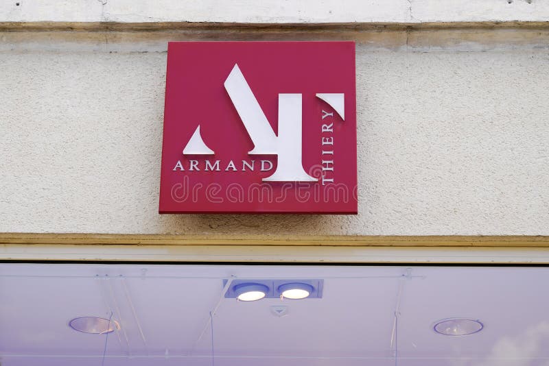 Armand Thierry Text Brand and Logo Sign on Fashion Men Store Boutique ...