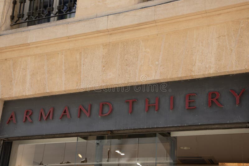 Armand Thierry Logo Brand Fashion Shop Wall Facade and Text Sign Store ...