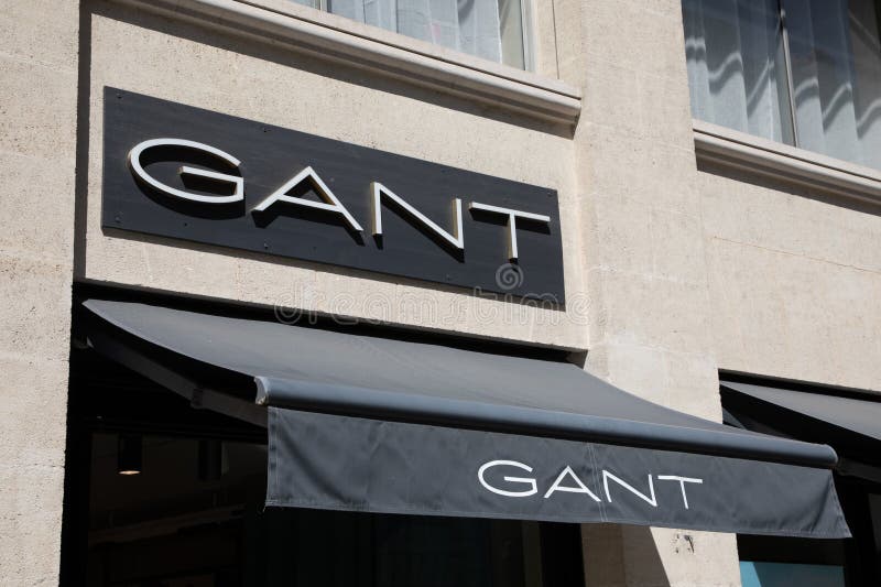 Gant Sign Text and Logo Brand on Wall Facade Entrance on Fashion ...