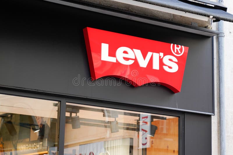 Levis Logo Brand Front of Clothing Store Shop Sign Levi`s on Building  Street Editorial Stock Image - Image of levis, clothing: 211139039