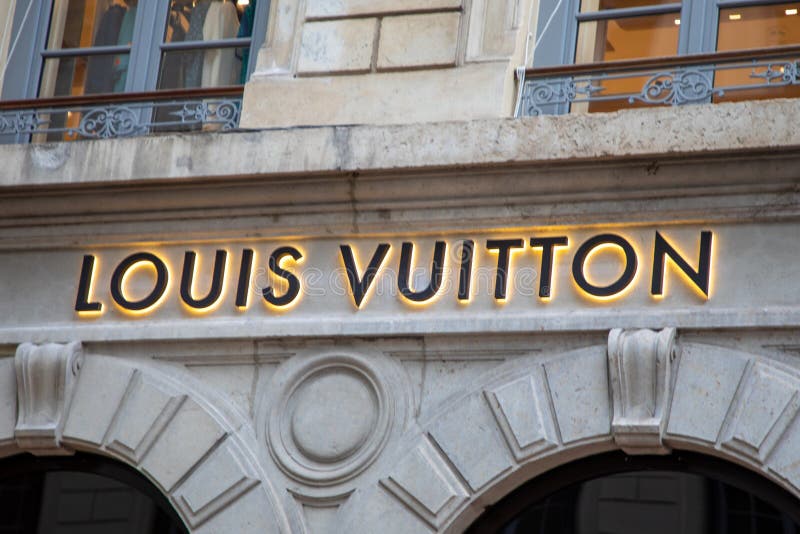 Louis Vuitton Sign Text and Brand Logo on Facade Store Luxury Clothing  Luggage in Editorial Stock Image - Image of character, fashion: 232360674