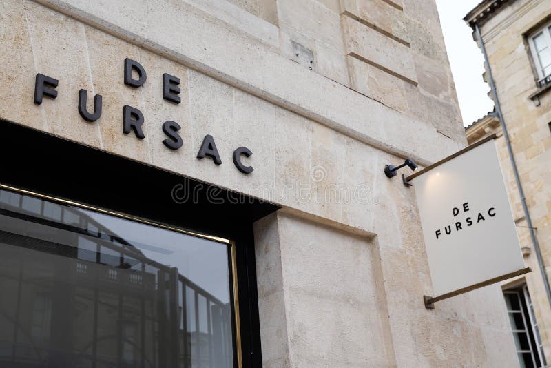 De Fursac Sign and Logo on Entrance Wall of Shop Men Clothing Luxury ...