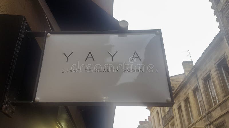 YAYA Sign Text and Logo Brand Front Wall Facade Trendy Store Feminine ...