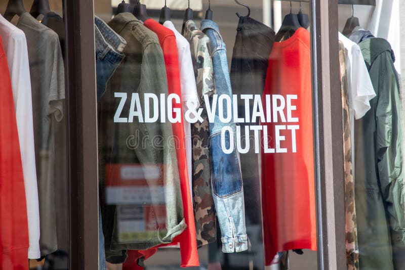 Zadig Et Voltaire Outlet Logo Brand and Text Sign Shop Clothes Front ...