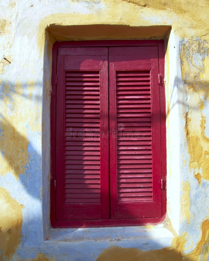 Bordeaux closed window shutters