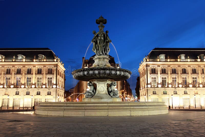 Bordeaux Place de la Bourse fotografía de archivo libre de regalías