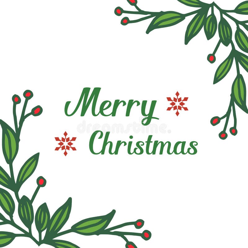 Border Banner Of Merry Christmas, With Feature Red Flower Frame. Vector Stock Vector ...