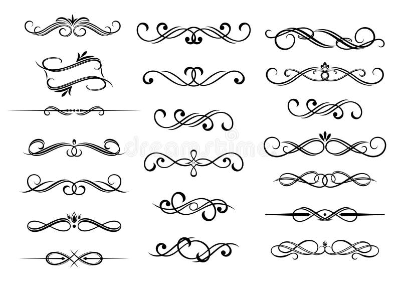 Calligraphic Elements and Headers Set Stock Vector - Illustration of ...