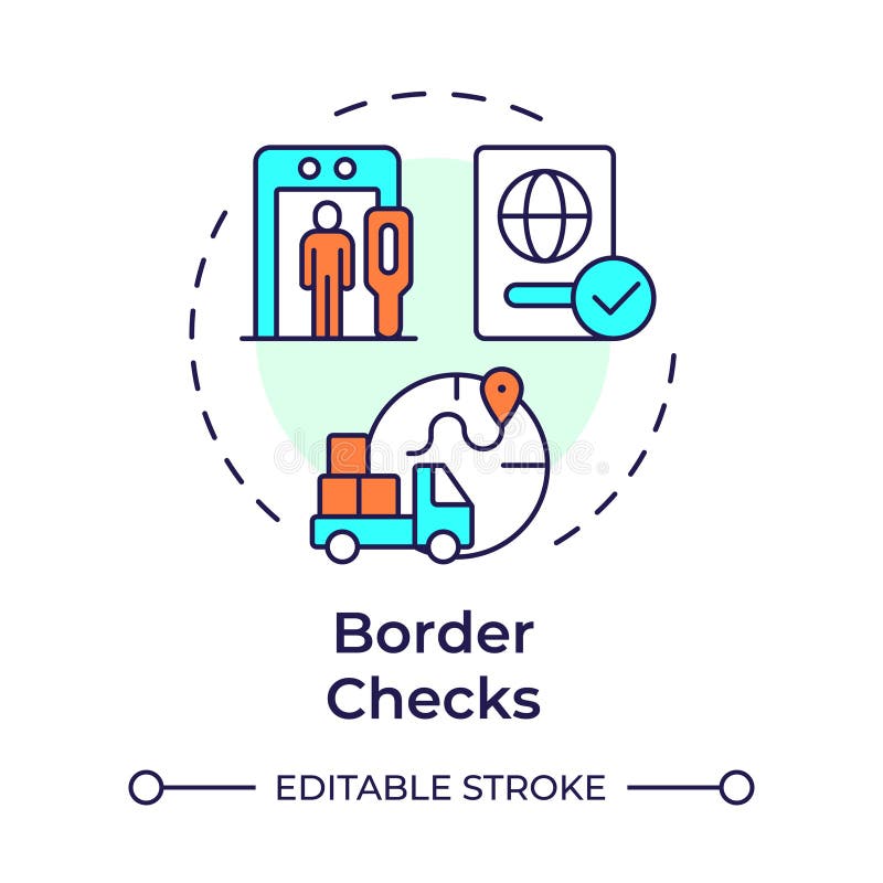 Border checks multi color concept icon vector illustration