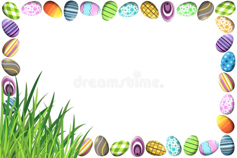 Border with Colorful Easter Eggs