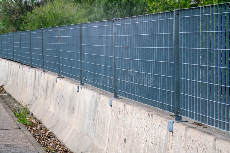 Border: the Fence with Stainless Steel Electro-welded Metal Grid. Stock