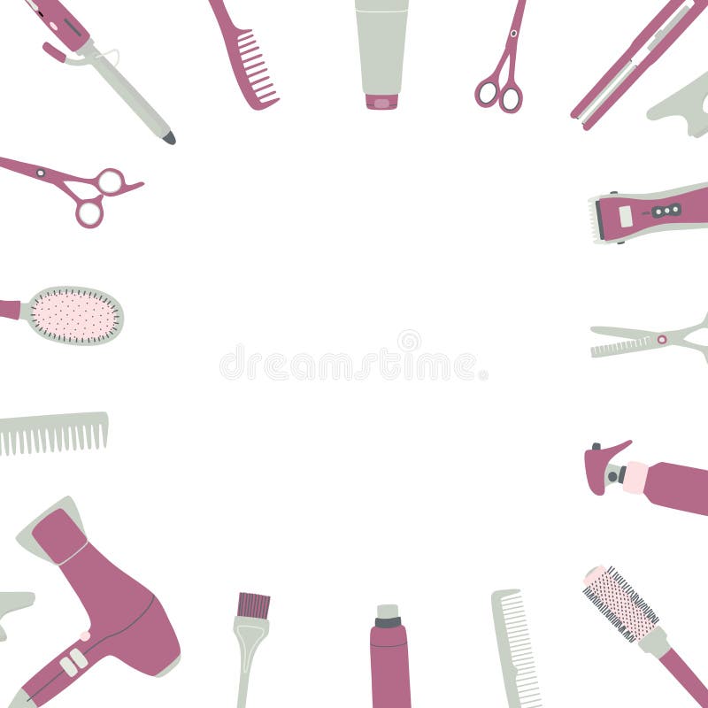 Accessories For Hair Salon Icons Stock Illustration Illustration of