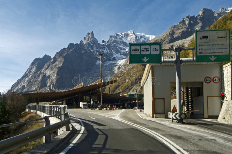 Border Italy-France Tunnel Mont Blanc Stock Photo - Image ...