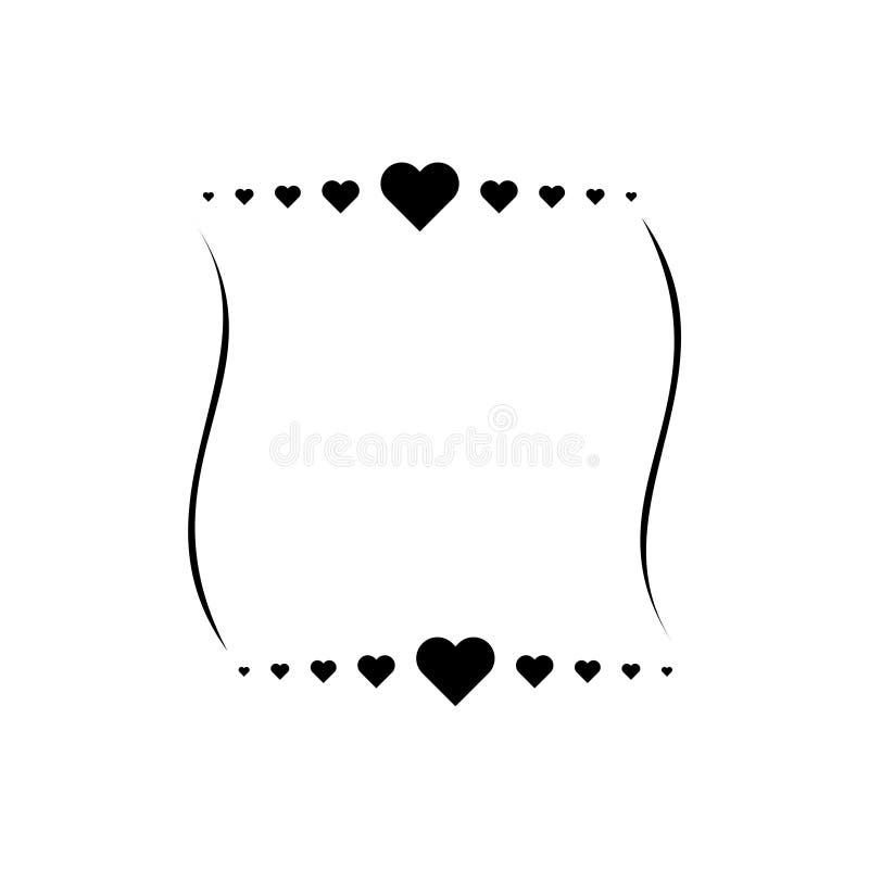 Border Ornament Pattern Frame. Black Love Frame Stock Vector