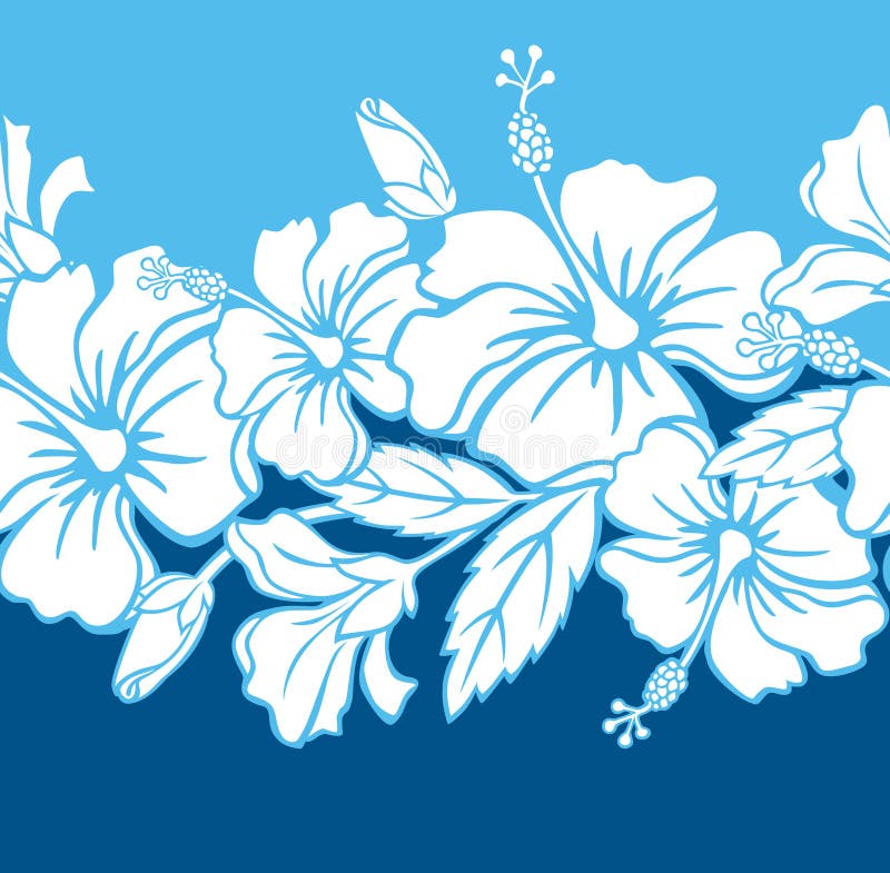 Bordermodel hibiscus hibrid fără sudură vector illustration